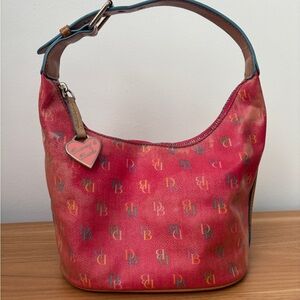 Y2K Dooney & Bourke Vibrant Pink Multicolor mini Hobo Bag